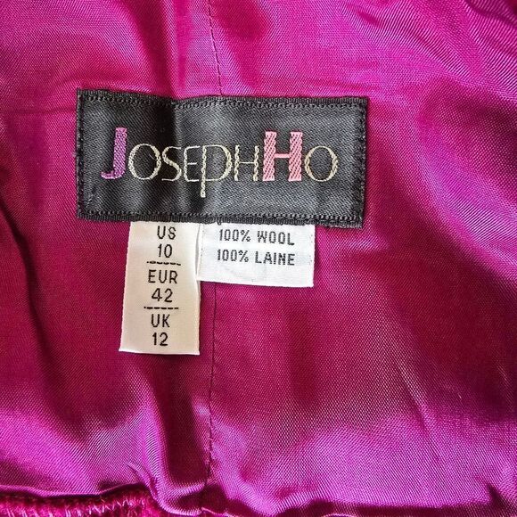 JOSEPHHO Womens 100% Wool Magenta Midi Skirt Size 10 Western Vintage - Picture 9 of 11